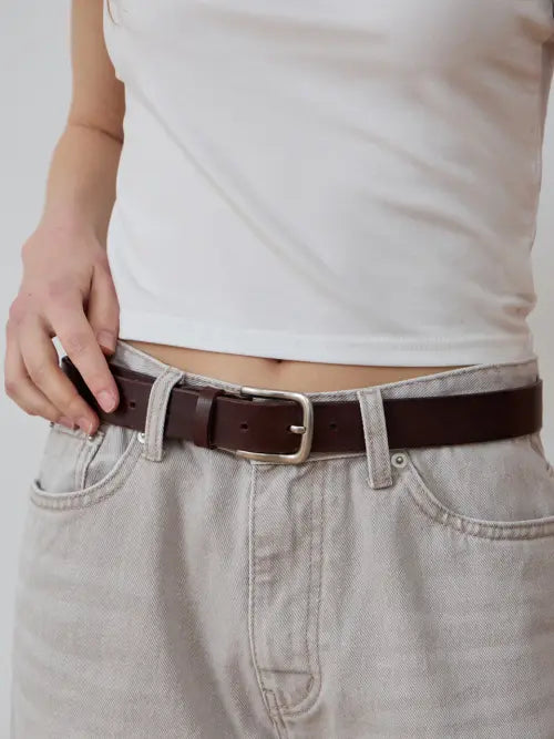 [CCOMA] Classic Brown Leather Belt / 클래식 브라운 레더 벨트
