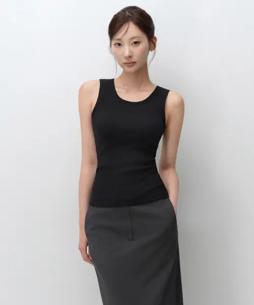 [MUSINSA STANDARD WOMAN] Women's Essential Bra Tank Top [Black] / 우먼즈 에센셜 브라 탱크 탑 [블랙]