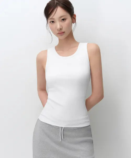 [MUSINSA STANDARD WOMAN] Women's Essential Bra Tank Top [White] / 우먼즈 에센셜 브라 탱크 탑 [화이트]
