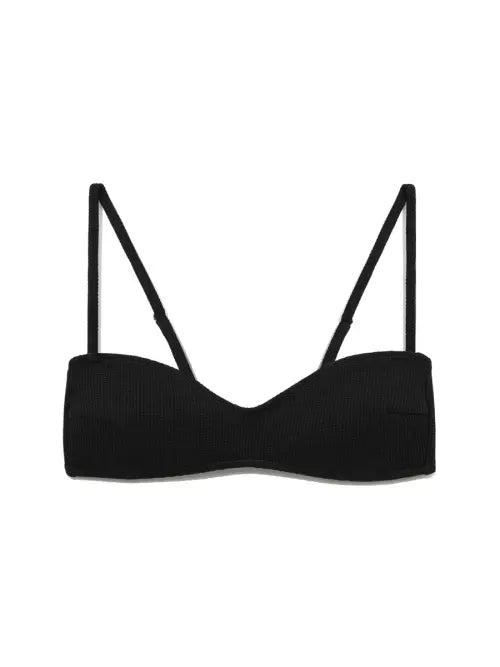 [GLOWNY] G WAFFLE BIKINI TOP (BLACK)