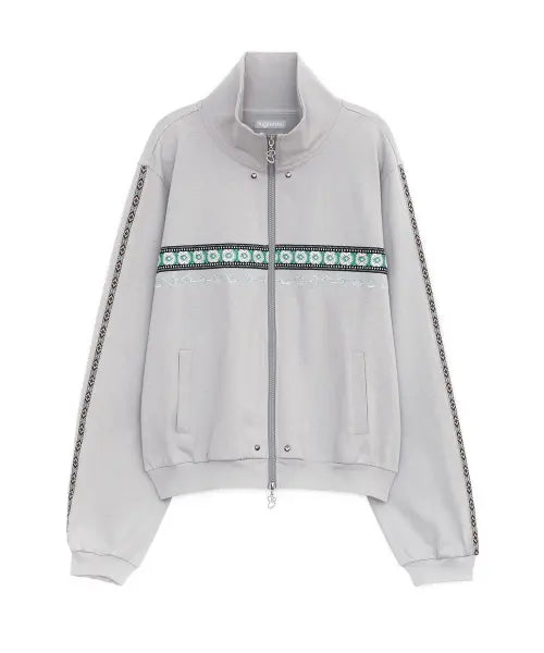 [HUG YOUR SKIN] Ethnic line track zip-up (Gray) / 에스닉 라인 트랙 집업 (그레이)