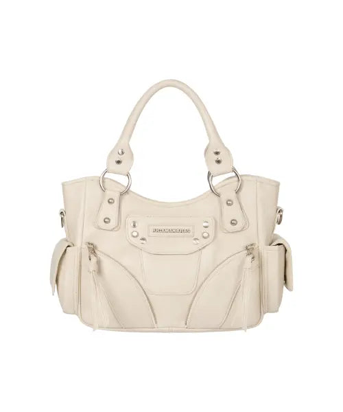 [IUGAMAKARAS] Studded Leather Mini Shoulder Bag (Cream)