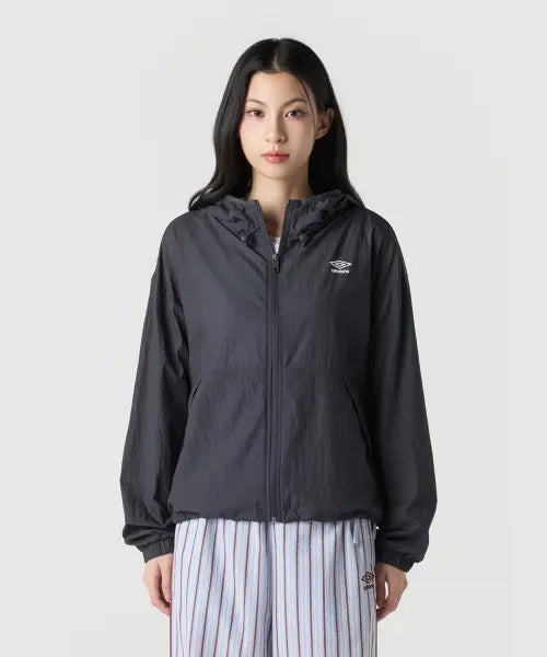 [UMBRO] Cozycore Women's Lightweight Nylon Hooded Jacket Charcoal UR222CJK69 / 코지코어 우먼스 경량 나일론 후드 자켓 차콜 UR222CJK69