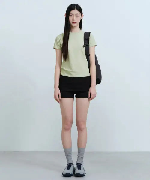 [MUSINSA STANDARD WOMAN] Women's Slim Fit Crew Neck T-Shirt (Sage) / [UV 프로텍션] 우먼즈 슬림 크루 넥 티셔츠 [세이지]