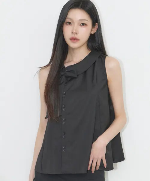 [ILLIGO] Rope Flare Blouse Black / 로프 플레어 블라우스 블랙