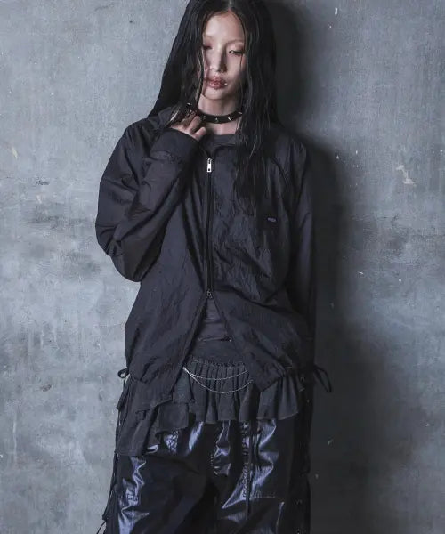 [KRUXH] Two-Way Zip-Up Air Shirt - Deep Charcoal / 투웨이 집업 에어 셔츠 딥 차콜