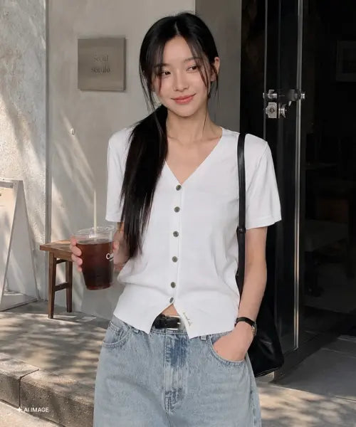 [GENERALIDEA] woman ondocut cool essential half cardigan [white] / 온도컷 쿨 에센셜 하프 가디건 [WHITE] / GF2LKC541
