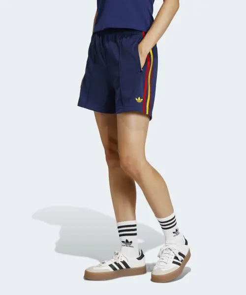[ADIDAS] FB SHORT            DKBLUE/TEPORE/CREYEL / 파이어버드 클래식 숏 팬츠 - 다크블루:레드:옐로우 / KE9361