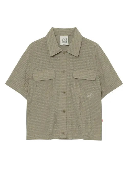 [NORDISK] Waffle Crochet Short Sleeve Shirt - W_Beige / 와플 크로쉐 반팔 셔츠 - W_Beige
