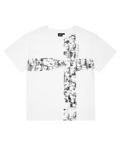 [AAKAM] Mosaic Cross Half Top (White)