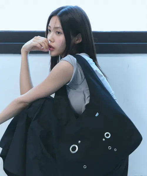 [OART] Eyelet Hobo Bag [BLACK]