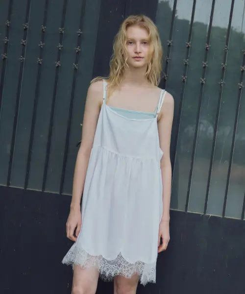 [CITTA] Lace Slip Mini Dress_CTOP719(Ivory)