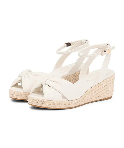 [TOMMY HILFIGER] TOMMY SHOES / 에일린 보우 레더 미드 힐 웨지-크림(T52G0ASN400WT1AEO)