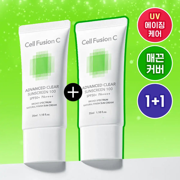 [Cell Fusion C] Cell Fusion C Advanced Clear Sunscreen 35ml Double Set / [UV에이징케어/내츄럴커버썬] 셀퓨전씨 어드밴스드 클리어 썬스크린 35ml 더블기획세트