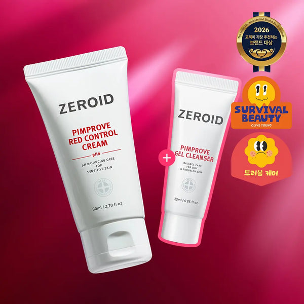 [ZEROID] Zeroid Pimprove Red Control Cream pH4 80ml (with Gel Cleanser 25ml) / [트러블피부 추천] 제로이드 핌프로브 레드 컨트롤 크림 pH4 80ml 기획 (+ 젤클렌저 25ml)