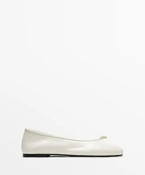 [MASSIMO DUTTI] Knot Detail Leather Ballerina Shoes / 매듭 디테일 가죽 발레리나 슈즈
