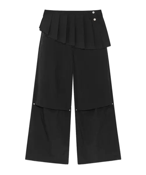 [DEINET] [YOON SOAP X DEINET] SKIRT LAYERED PANTS IN BLACK