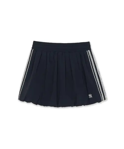 [MLB] WOMENS SPORTIVE LACE TAPE BALLOON MINI SKIRT / 여성 스포티브 레이스 테이프 벌룬 미니 스커트 NY (Black)