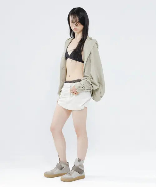 [WET TAG] ASYMMETRIC LAYERED SKORT BEIGE