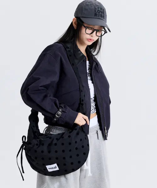 [MACNI] RIBBON POCKET CROSS BAG