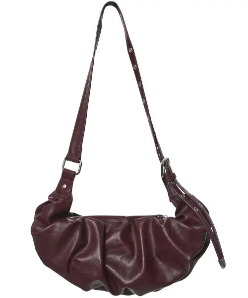 [FLAREUP] Draped Leather Bag (FL-745_Burgundy)