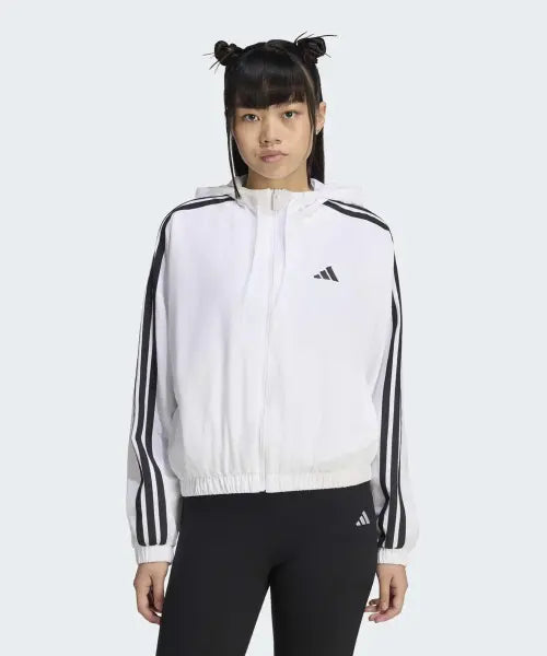 [ADIDAS] W 3S WV WB          WHITE/BLACK / 에센셜 3-스트라이프 우븐 윈드브레이커 - 화이트:블랙 / KX0783