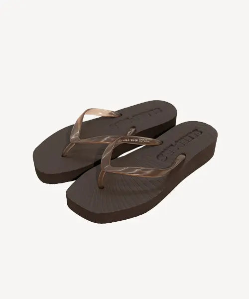 [SLEEPERS] Tapered Platform Brown Transparent / 테이퍼드 플랫폼 플립플랍 브라운 투명
