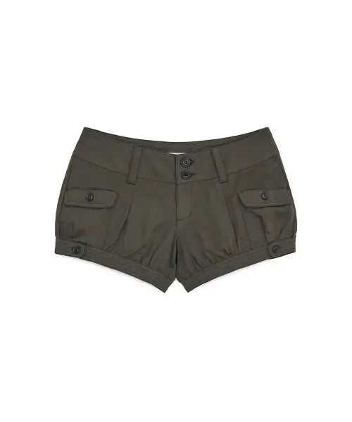 [HUG YOUR SKIN] Pumkin flap shorts (Khaki) / 펌킨 플랩 쇼츠 (카키)