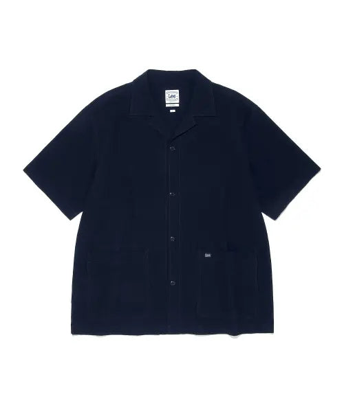 [LEE] Coverall Short-Sleeve Shirt Navy / 커버올 반팔 셔츠 네이비