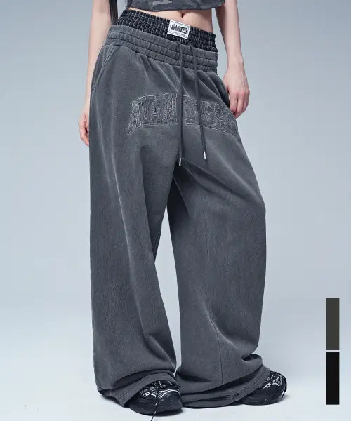 [AVANDRESS] 88 Felt 3D Pigment Wide Sagging Pants_2COL / 88 펠트 3D 피그먼트 와이드 새깅 팬츠_2COL