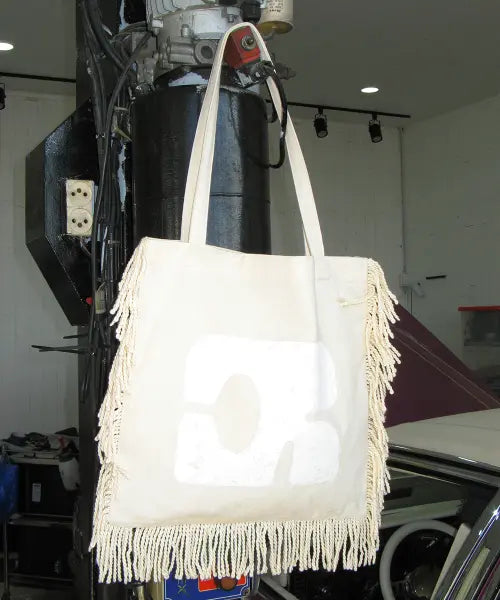 [CENTAUR.KR] FRINGE EMBLEM COTTON ECO BAG_IVORY