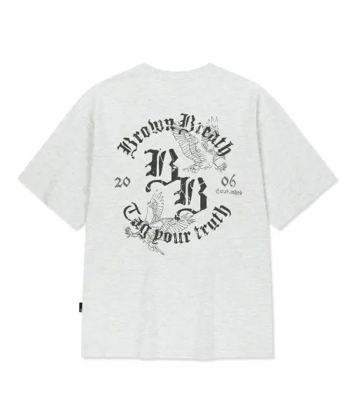 [BROWNBREATH] CIRCLE EAGLE TEE - ASH