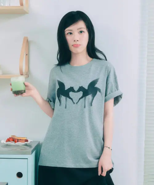 [DEINET] [YOON SOAP X DEINET] OVERSIZE T-SHIRT IN MELANGE GREY