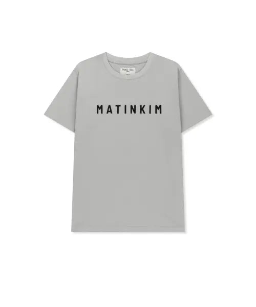 [MATIN KIM] APPLIQUE FELT LOGO TOP IN GREY