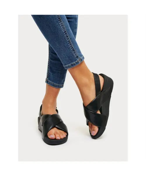[FITFLOP] FITFLOP Women's Lulu Cross Strap Leather Sandals Black (FT64K2S215) / [FITFLOP][삼성물산공식] 여성 루루 크로스 백 스트랩 레더 샌들  블랙 (FT64K2S215)