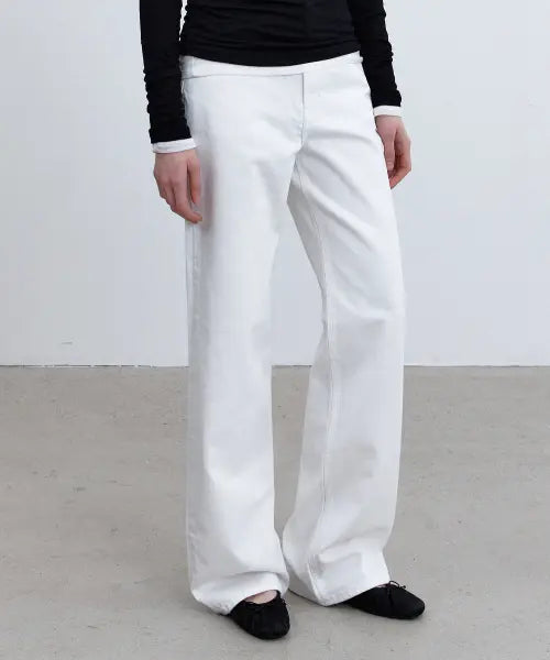 [27Y] Mid Rise Wide Fit Denim White - YWF1DNWD002 / 미드라이즈 와이드핏 데님 화이트 - YWF1DNWD002