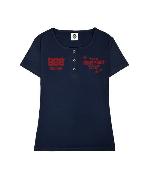 [PRIMATE] STAMP U-Neck Slim Fit Button T-Shirt (3 Colors) / STAMP U넥 슬림핏 버튼 티셔츠 3 COLORS