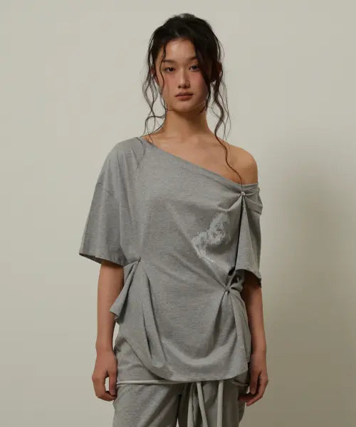 [GIMOR] 2-Way Cut Out Tee - Gray / 2Way Cut Out Tee Gray