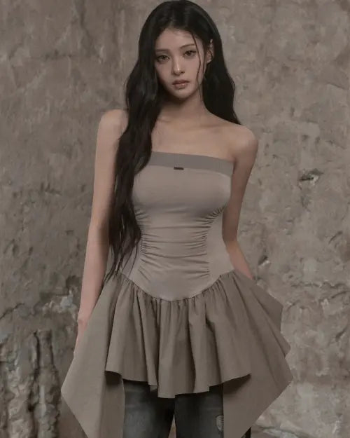 [KHAKIPOINT] Nua Mini Dress (beige)