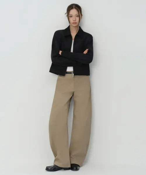 [MUSINSA STANDARD WOMAN] Women's Solid CP Curved Chino Pants [Beige] / 우먼즈 솔리드 CP 커브드 치노 팬츠 [베이지]
