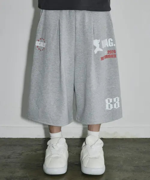 [SCALLYWAG] Hot Summer Bermuda Sweat Shorts [Grey] / HOT SUMMER 버뮤다 스웨트 쇼츠[그레이]