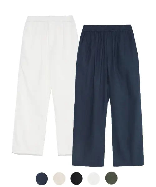 [AOTT] LINEN BANDING STRAIGHT PANTS -(5COLOR) / 린넨 밴딩 와이드 팬츠 - (5COLOR)