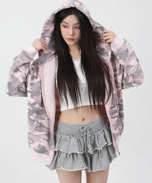 [CATTLINE] Lovely Hip Zip-Up Hoodie / 러블리 힙 후드집업
