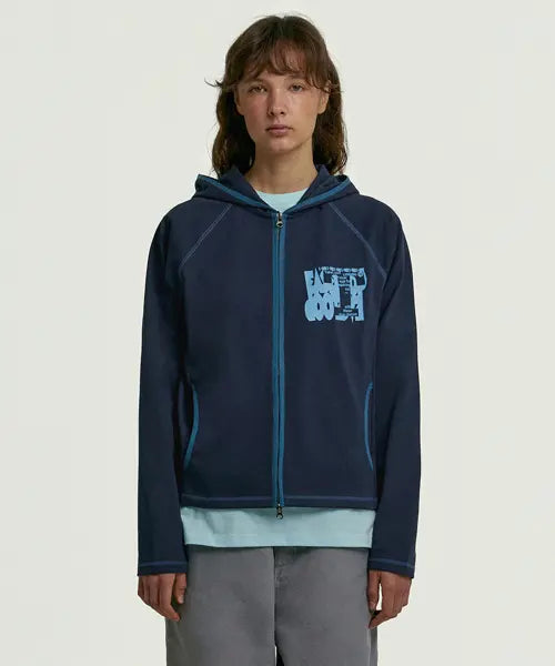[TEKET] Ease Loop Binding Zip-Up Hoodie Navy