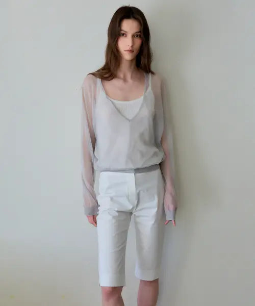 [THEELO] Extra Deep V-Neck Knit (Gray) / 엑스트라 딥 브이넥 니트 (Gray)