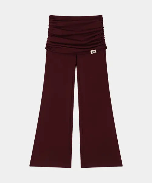 [KISYNING] Yoga Flow Foldover Pants (Burgundy)
