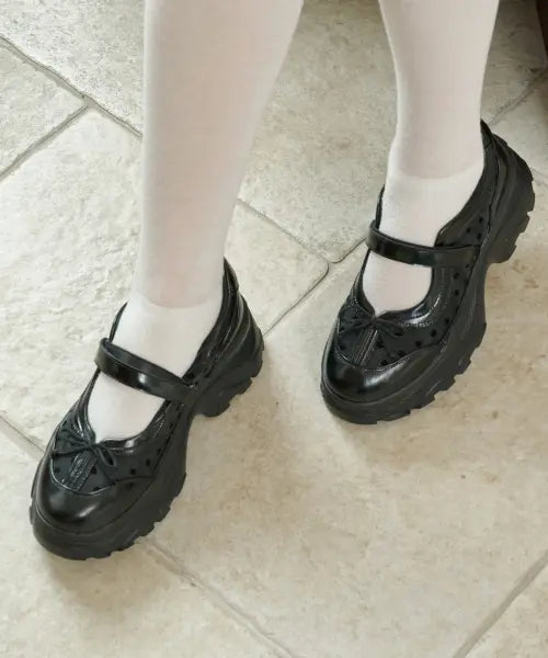 [ELIZABETH STUART] Mesh Dot Ribbon Mary Jane Platform EBAL165325 / 메쉬 도트 리본 메리제인 플랫폼 EBAL165325