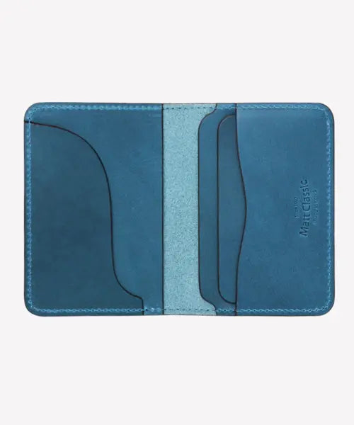 [MATT] Folding Genuine Leather Card Holder - Teal / 폴딩 통가죽 명함 카드지갑 청록