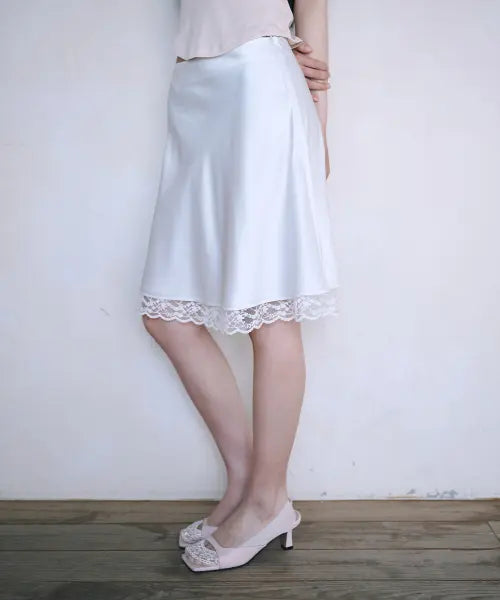 [REISE MIYA] CLAIRE LACE MIDI SKIRT [WHITE] / 클레어 레이스 미디 스커트 [WHITE]