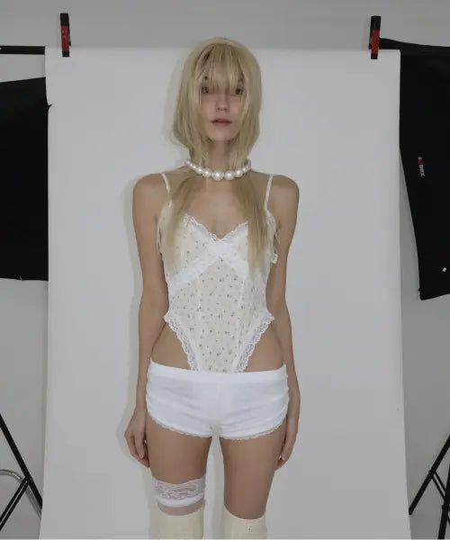 [BNFROM] LOMANTIC LACE FLOWER BODY SUIT [IVORY]
